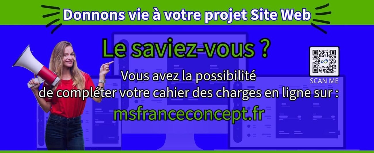 𝐃𝐨𝐧𝐧𝐨𝐧𝐬 𝐯𝐢𝐞 𝐚̀ 𝐯𝐨𝐭𝐫𝐞 𝐩𝐫𝐨𝐣𝐞𝐭 𝐒𝐢𝐭𝐞 𝐖𝐞𝐛 𝐜𝐡𝐞𝐳 𝐌𝐬 𝐅𝐫𝐚𝐧𝐜𝐞 𝐂𝐨𝐧𝐜𝐞𝐩𝐭 𝐀𝐑𝐂𝐀𝐂𝐇𝐎𝐍 !